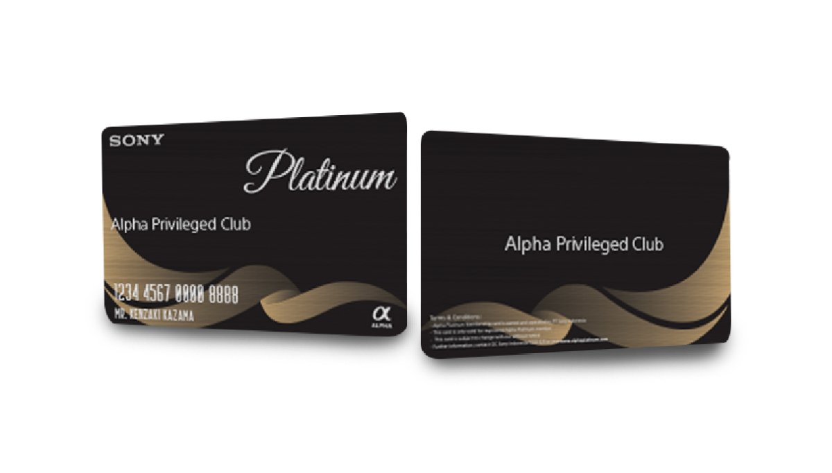 Kartu Keanggotaan Alpha Privileged Club dengan Status Platinum