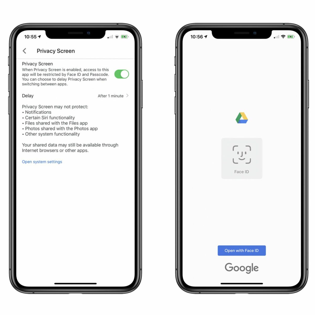 Google Drive Privacy Screen