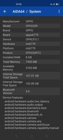 OPPO Reno4 F AIDA 64 2