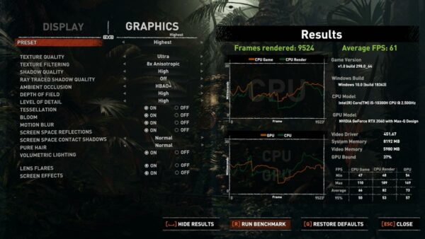 benchmark HP Pavilion Gaming 15 dk0043tx benchmark HP Pavilion Gaming 15 dk0043tx