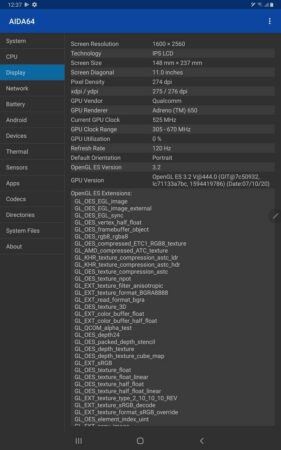 AIDA64 Galaxy Tab S7 1
