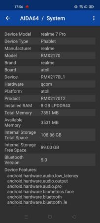Review realme 7 Pro 46 AIDA64 realme 7 Pro 1