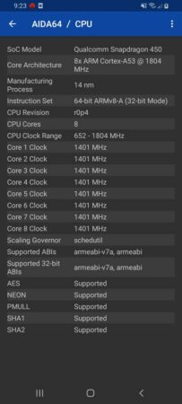 AIDA64 Galaxy A02s 2