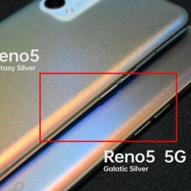 Perbedaan OPPO Reno5 Fantasy Silver dan Reno5 5G Galactic Silver