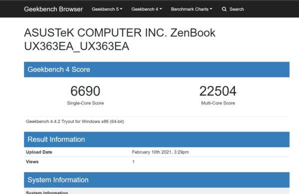 ASUS ZenBook Flip 13 UX363 benchmark 3 ASUS ZenBook Flip 13 UX363 benchmark 3