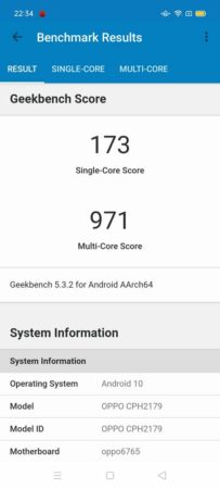 Geekbench OPPO A15s