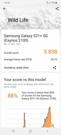 3DMark Wild Life Galaxy S21