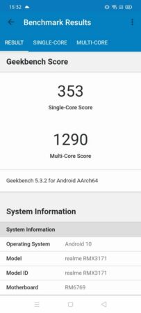 Geekbench realme Narzo 30A