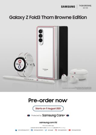 Pre order Edisi Thom Browne Galaxy Z Fold3 sudah bisa dilakukan di website resmi Samsung Indonesia