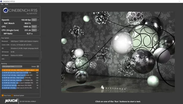 Review MSI Bravo 15 (B5DD) 27 Cinebench R15 1