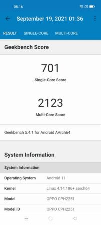 Review OPPO Reno6 5G 46 Geekbench OPPO Reno6 5G