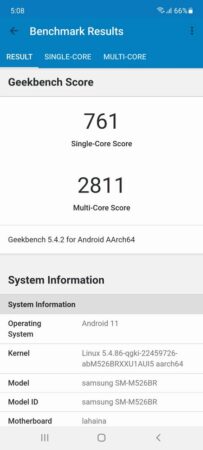 Review Samsung Galaxy M52 5G 49 Geekbench Galaxy M52 5G