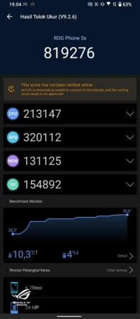 Review Gaming ASUS ROG Phone 5s 36 Antutu 9 ROG Phone 5s