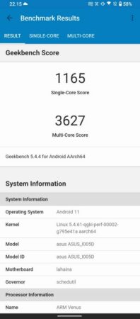 Geekbench 5 ROG Phone 5s