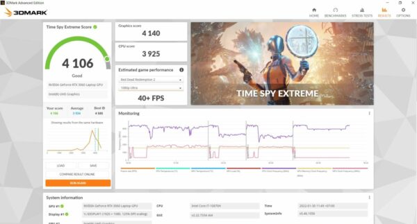 Review MSI GP66 Leopard 30 3DMark Time Spy Extreme