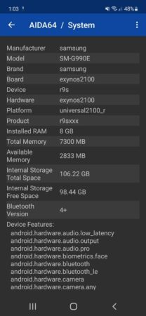 Review Samsung Galaxy S21 FE 5G 47 AIDA64 Galaxy S21 FE 1