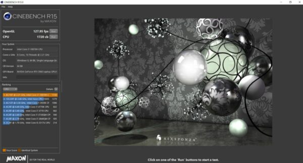 Review MSI GP66 Leopard 31 Cinebench R15