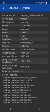 Review Samsung Galaxy A53 5G 48 AIDA 64 Galaxy A53 5G 1