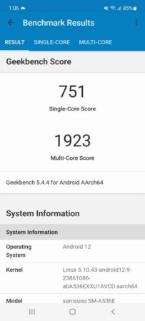 Geekbench Galaxy A53 5G