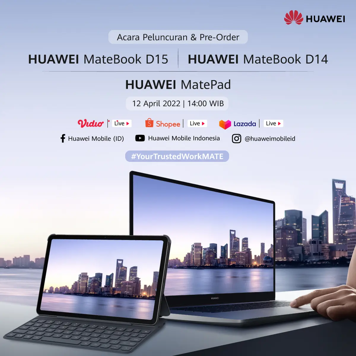 Huawei MateBook D series dan Huawei MatePad 1