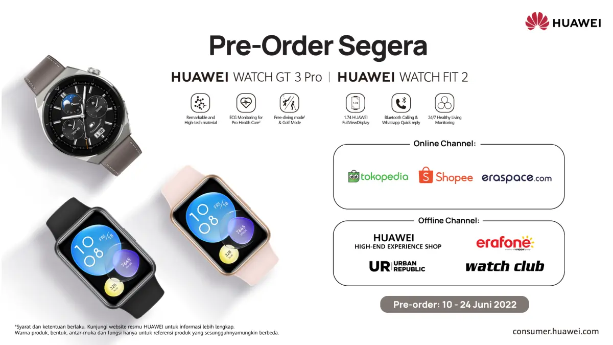 Huawei Watch Fit 2 dan GT3 Pro 1