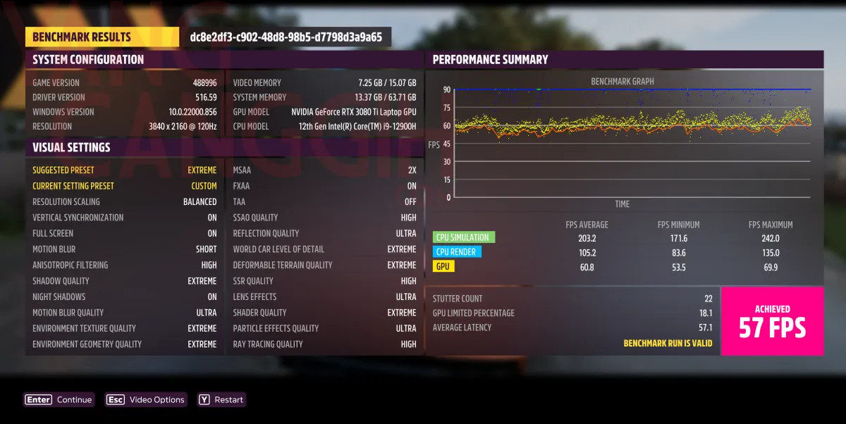 Forza Horizon 5 4K setting