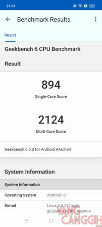 Geekbench 6 OPPO Reno8 T 5G