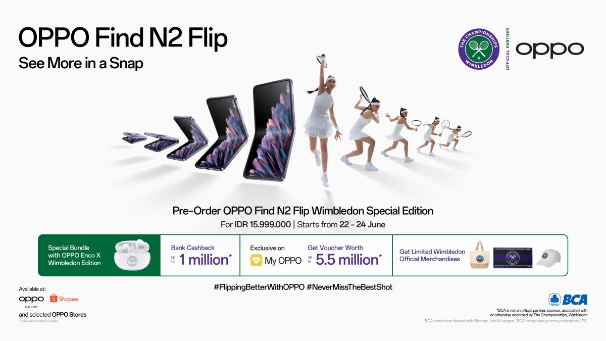 OPPO Find N2 Flip dan Enco X Wimbledon