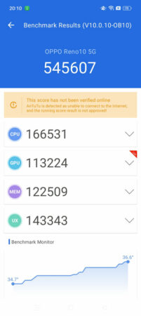 antutu OPPO Reno10 5G