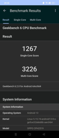 Geekbench OPPO Find N3 Flip