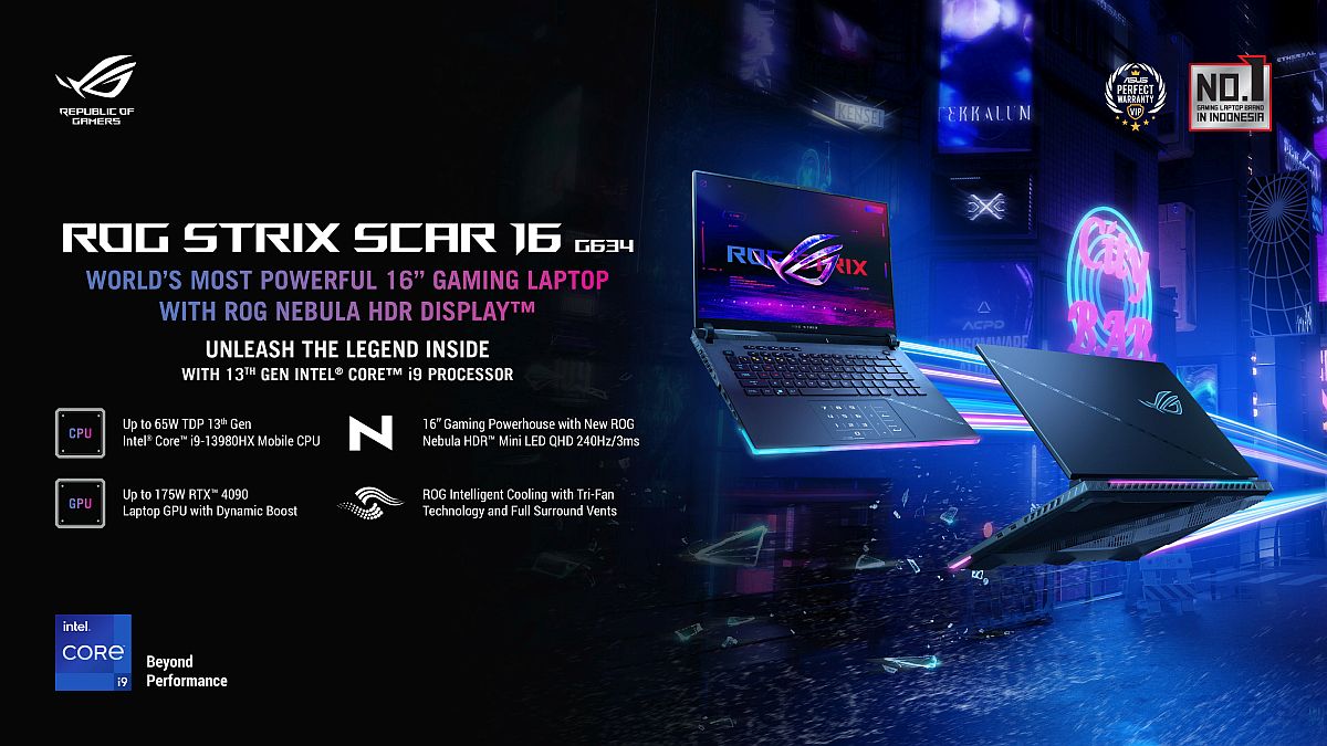 ROG Strix SCAR 16 Laptop Gaming 16 inci Paling Powerful Intel 2023