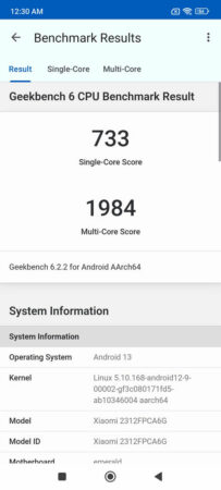 Review POCO M6 Pro 46 Geekbench POCO M6 Pro