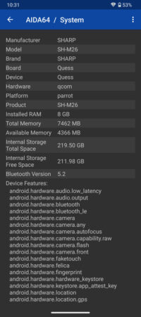 AIDA64 Sharp AQUOS Sense8 1