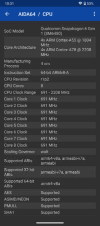 AIDA64 Sharp AQUOS Sense8 2