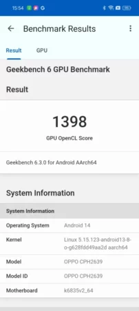 review OPPO A3 Pro 5G 32 OPPO A3 Pro 5G Geekbench 2