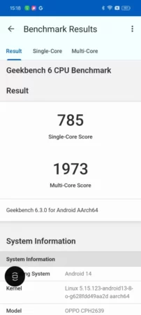 review OPPO A3 Pro 5G 33 OPPO A3 Pro 5G geekbench