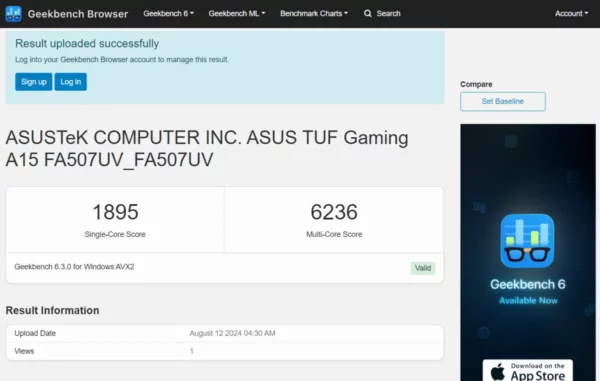 review ASUS TUF Gaming A15 (2024) 37 ASUS TUF Gaming A15 2024 benchmark 8