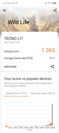 benchmark TECNO POVA 6 2