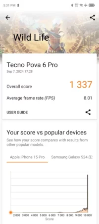 benchmark TECNO POVA 6 PRO 1
