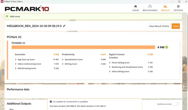 tecno megabook T1 benchmark