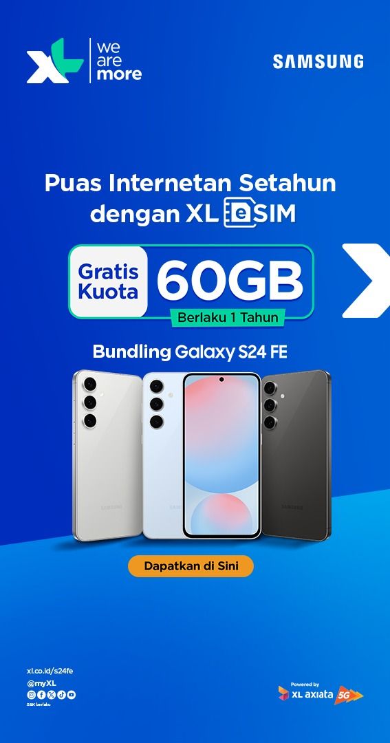 XL Luncurkan Paket Spesial eSIM Prabayar untuk Samsung Galaxy S24 FE 31 XL Samsung s24 FE