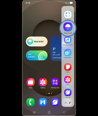 now brief samsung s25 edge panel