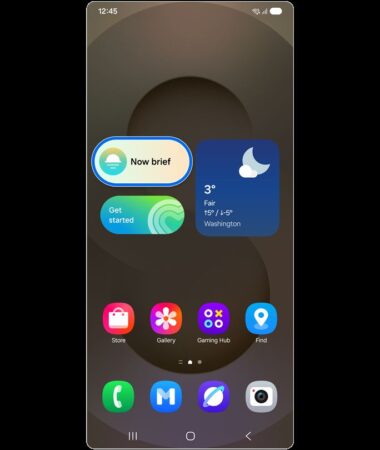 now brief samsung s25 widget