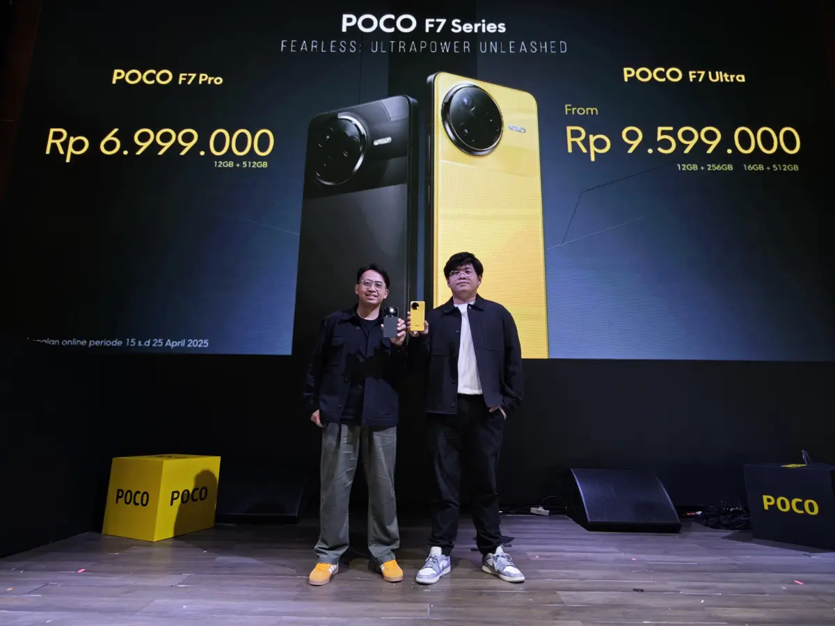 POCO F7 Pro dan POCO F7 Ultra Resmi di Indonesia dengan Harga Mulai 6 Jutaan Rup 48 Abee Hakiim Product PR Manager POCO Indonesia Jeksen Product Marketing Manager POCO Indonesia