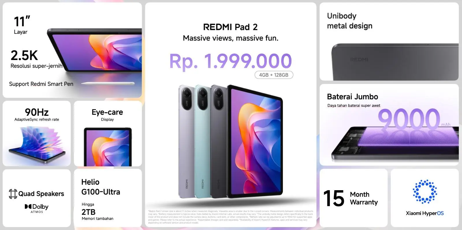 spesifikasi redmi pad 2