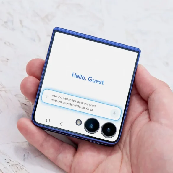 samsung galaxy flip7 gemini live cover screen