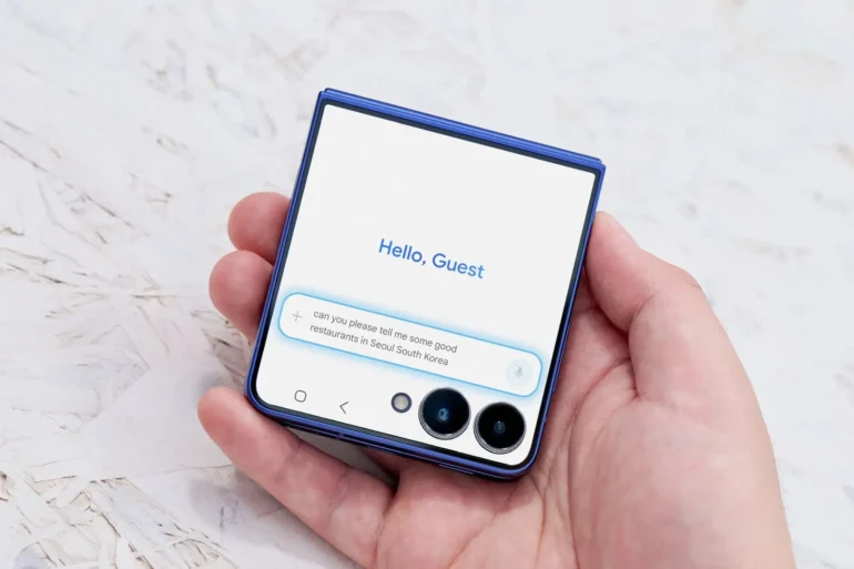 samsung galaxy flip7 gemini live cover screen
