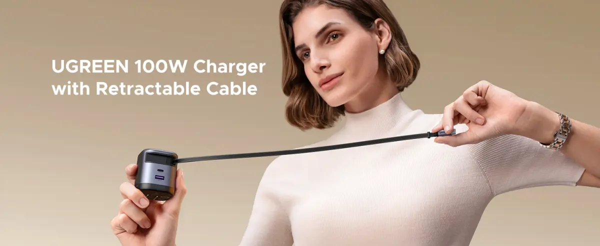 ugreen Nexode 100W Charger with retracable cable