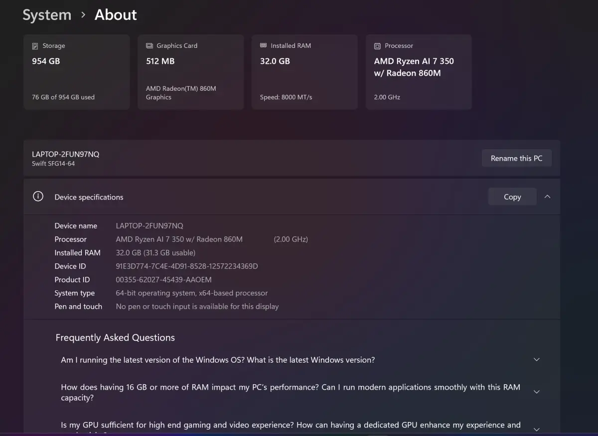 Acer Swift Go 14 AI OLED SFG14 11