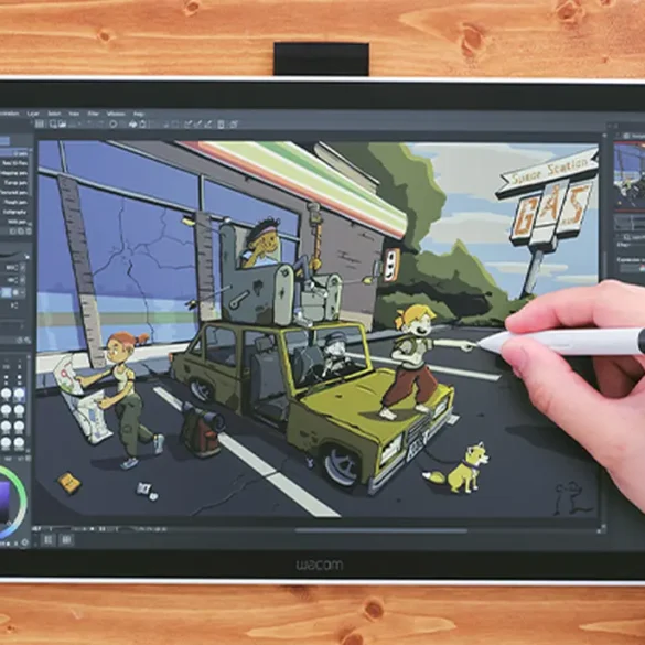 Pen Display Wacom One 14: Tablet Grafis 14 Inci untuk Pemula dengan Pena Stylus Tanpa Baterai 39 pen display wacom one 14-